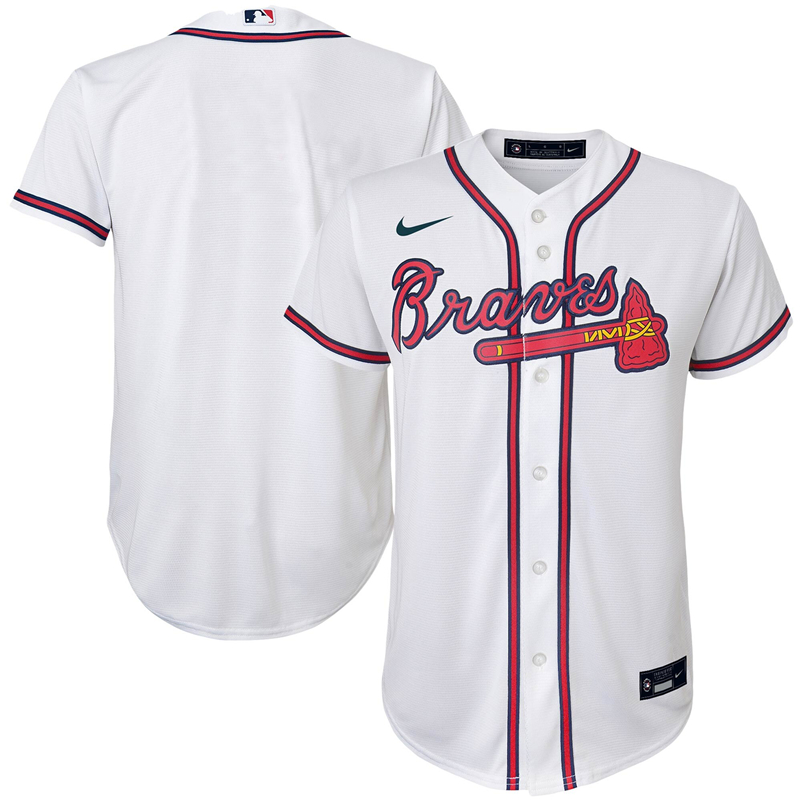 2020 MLB Youth Atlanta Braves Nike White Home 2020 Replica Team Jersey 1->women mlb jersey->Women Jersey
